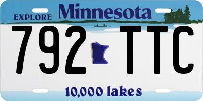 MN license plate 792TTC