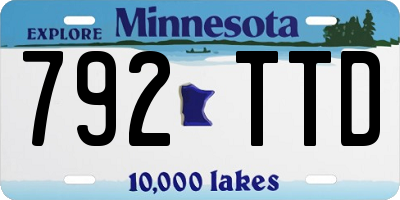MN license plate 792TTD