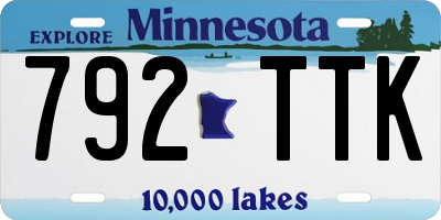 MN license plate 792TTK