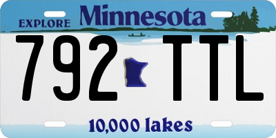 MN license plate 792TTL