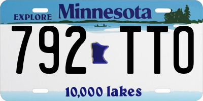 MN license plate 792TTO