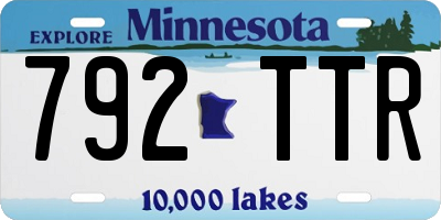 MN license plate 792TTR
