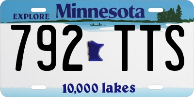 MN license plate 792TTS