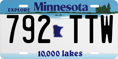 MN license plate 792TTW