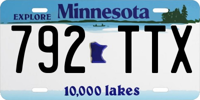 MN license plate 792TTX