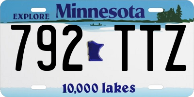 MN license plate 792TTZ