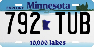 MN license plate 792TUB