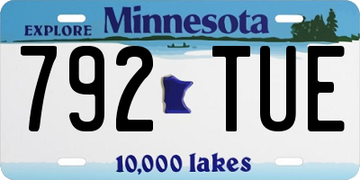 MN license plate 792TUE