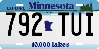 MN license plate 792TUI