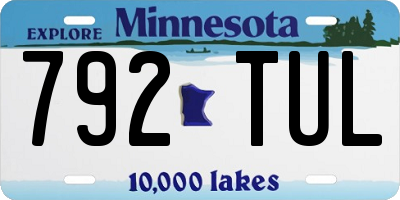 MN license plate 792TUL