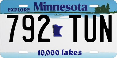 MN license plate 792TUN
