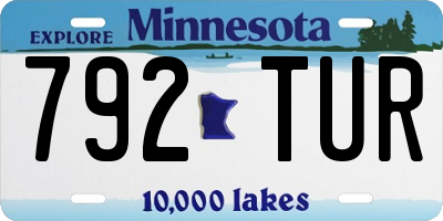 MN license plate 792TUR