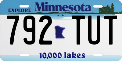 MN license plate 792TUT