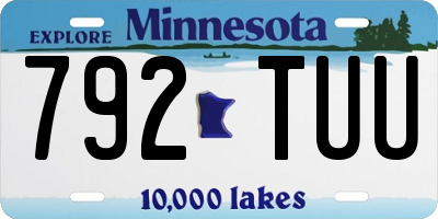 MN license plate 792TUU