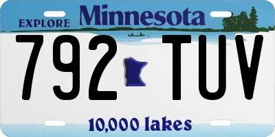 MN license plate 792TUV