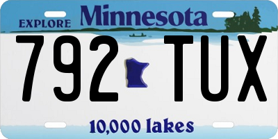 MN license plate 792TUX