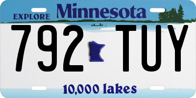 MN license plate 792TUY