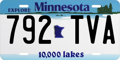 MN license plate 792TVA