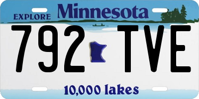 MN license plate 792TVE