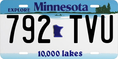 MN license plate 792TVU