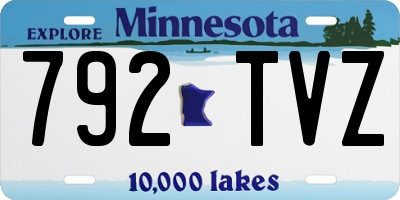 MN license plate 792TVZ