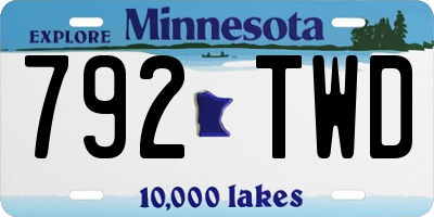 MN license plate 792TWD