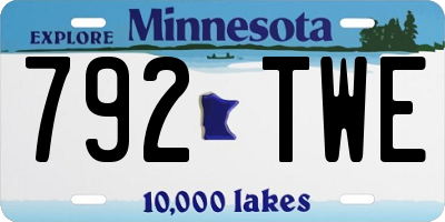 MN license plate 792TWE
