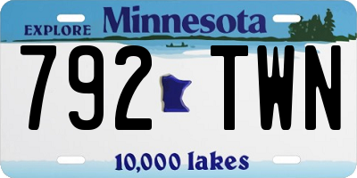 MN license plate 792TWN