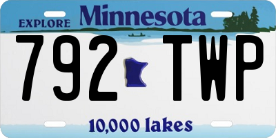 MN license plate 792TWP