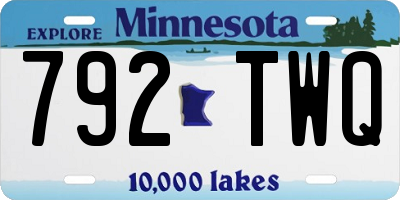MN license plate 792TWQ