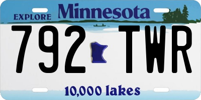 MN license plate 792TWR