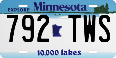 MN license plate 792TWS