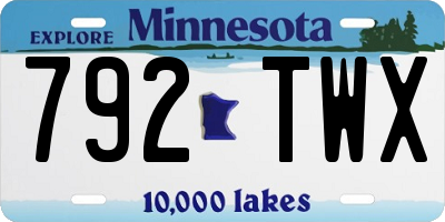 MN license plate 792TWX