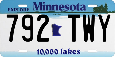 MN license plate 792TWY