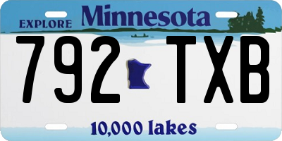 MN license plate 792TXB