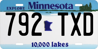 MN license plate 792TXD
