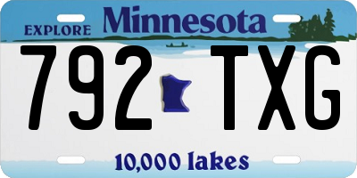 MN license plate 792TXG