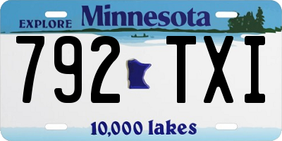 MN license plate 792TXI