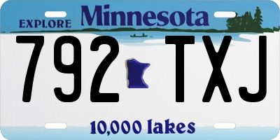 MN license plate 792TXJ