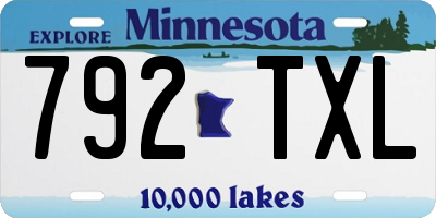 MN license plate 792TXL