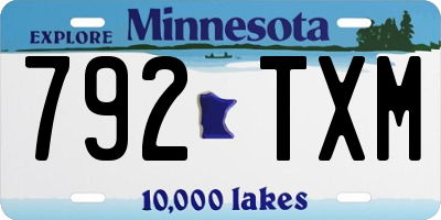 MN license plate 792TXM