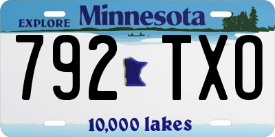 MN license plate 792TXO