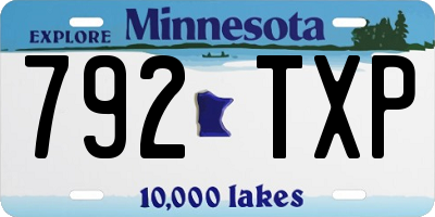 MN license plate 792TXP