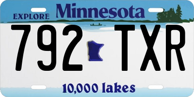 MN license plate 792TXR