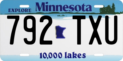 MN license plate 792TXU