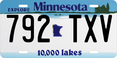 MN license plate 792TXV