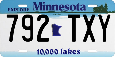 MN license plate 792TXY
