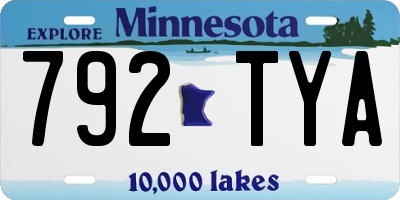 MN license plate 792TYA