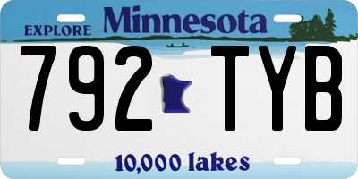 MN license plate 792TYB