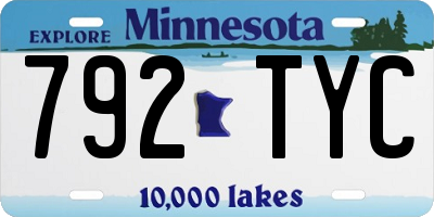MN license plate 792TYC